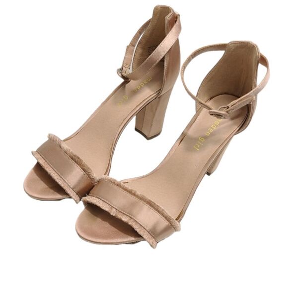 Madden Girl Satin‎ Rose Gold Heeled Sandals Size 10 - Picture 1 of 8